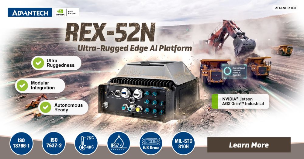 Advantech Launches REX-52N, an Ultra-Rugged AI Computing Platform for Autonomous Solutions in Harsh Environments