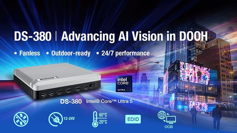 Advantech ra mắt DS-380: Mang công nghệ AI Vision tiên tiến đến màn hình DOOH ngoài trời
