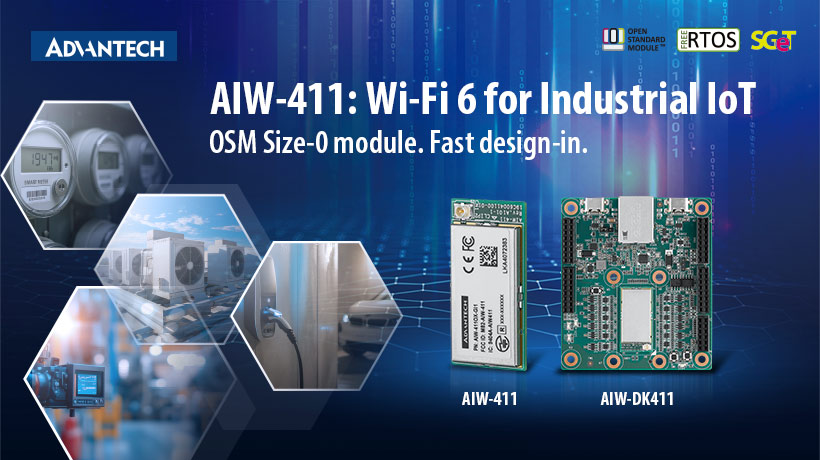 Advantech Introduces the AIW-411: Ultra-Compact OSM Size-0 Wi-Fi 6 + Bluetooth® LE 5.4 Wireless MCU Module for Industrial IoT, Powered by NXP RW612