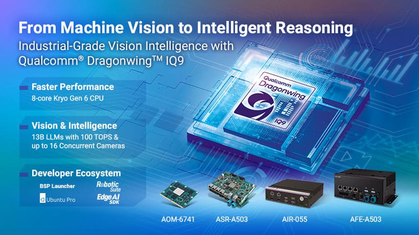 Advantech ra mắt giải pháp dựa trên Qualcomm® Dragonwing™ IQ9 dành cho thị giác máy thông minh cấp công nghiệp