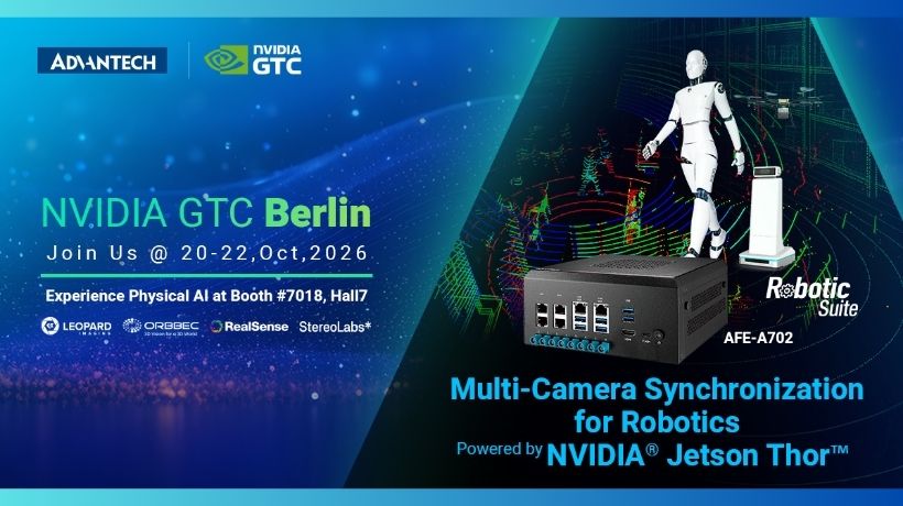 研華於 NVIDIA GTC Berlin 2026 展示搭載 NVIDIA Jetson Thor 的 UniCAM視覺整合方案