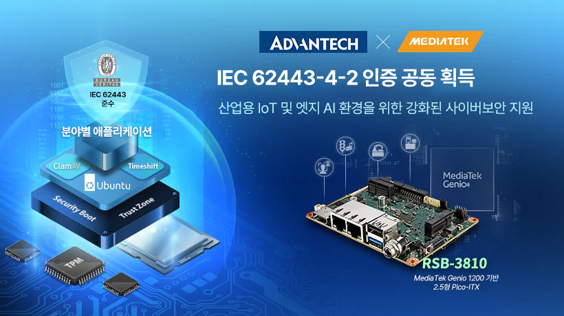 어드밴텍, IEC 62443 인증으로 산업용 보안 강화한 Arm 기반 ‘RSB-3810’ 발표