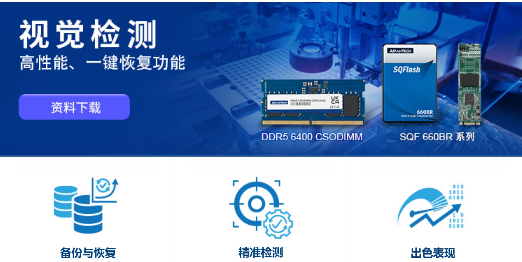 视觉检测新突破！研华高性能DDR5&一键恢复OSR SSD解决方案