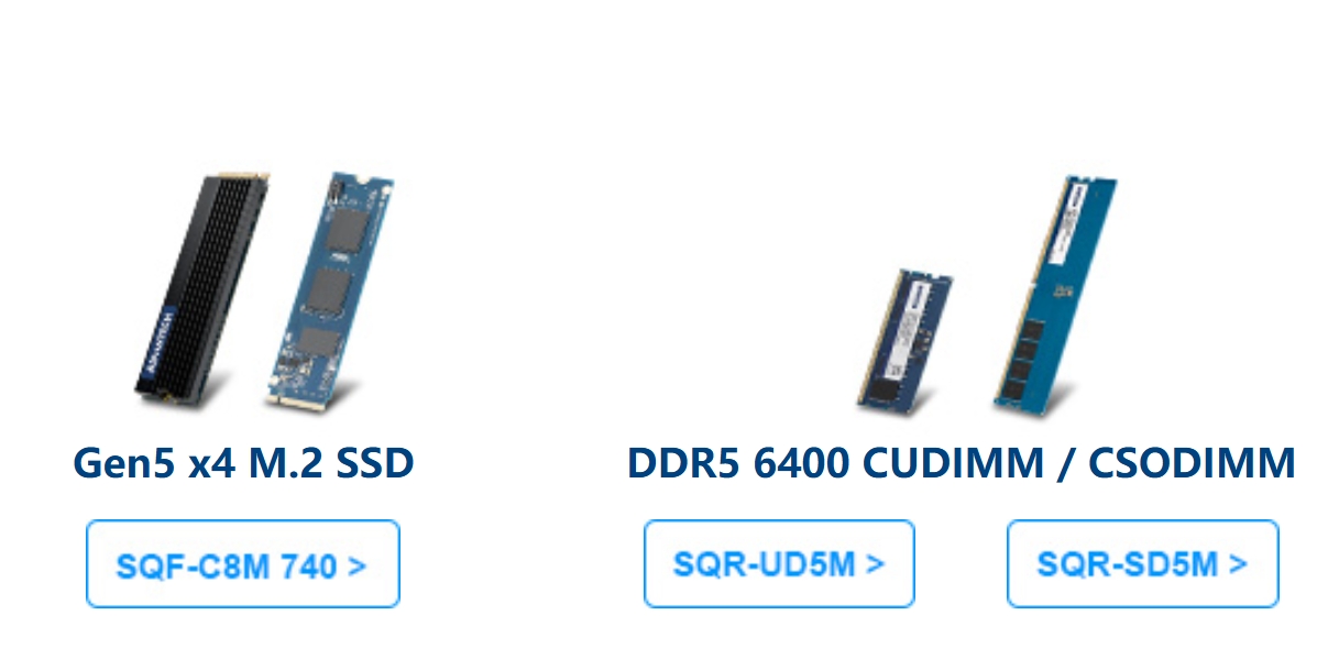 宽温运行，稳守严苛场景。研华Gen5 x 4 M.2 SSD 系列，操作温度可从-40~ 85℃；研华DDR5 6400系列，工作温度为-25~95℃。