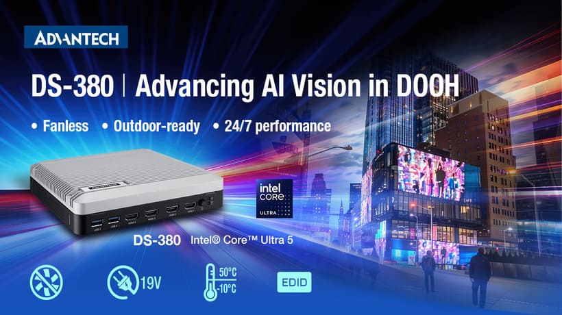 Advantech Launches DS-380: Bringing Advanced AI Vision to Outdoor DOOH Displays