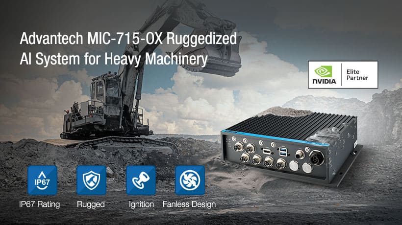 Máy tính biên MIC-715-OX với NVIDIA Jetson Orin cung cấp tính năng AI đáng tin cậy cho các ứng dụng công nghiệp nặng