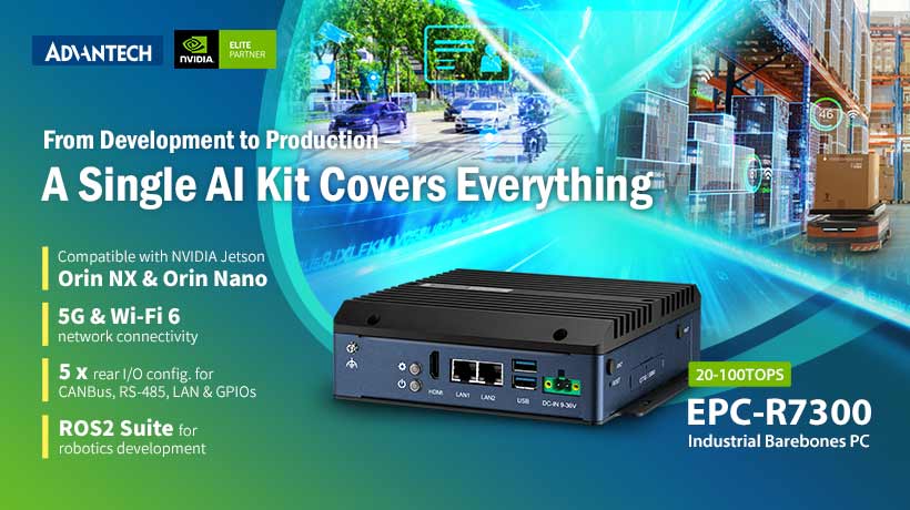 Advantech EPC-R7300 edge ai system with NVIDIA Jetson Orin NX and Orin Nano