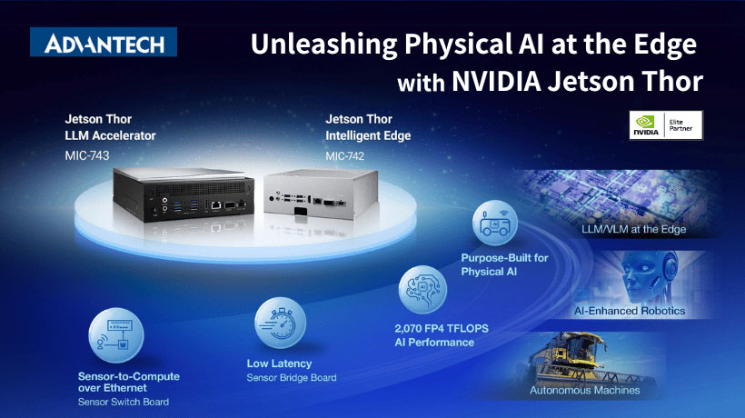 Advantech trình diễn trực tiếp tích hợp NVIDIA Jetson Thor tạI COMPUTEX: MIC-743 cho hệ thống AI vật lý và robot thế hệ mớI