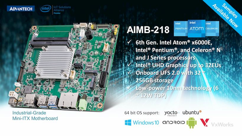 Sprong Besmettelijk uitvinden Advantech Launches AIMB-218 Mini-ITX Motherboard with Intel Atom® Processor  for AIoT Edge Devices - Advantech