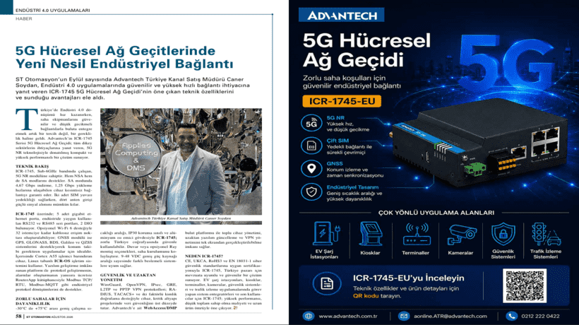 5G Hücresel Ağ Geçitlerinde Yeni Nesil Endüstriyel Bağlantı