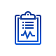 Clipboard icon with horizontal lines at the top and a waveform symbol at the bottom.