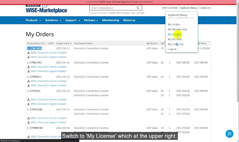 How to purchase DeviceOn license from WISE-Marketplace