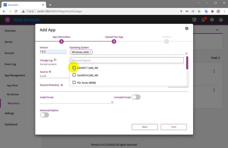 How to develop your own application and upload it to DeviceOn?