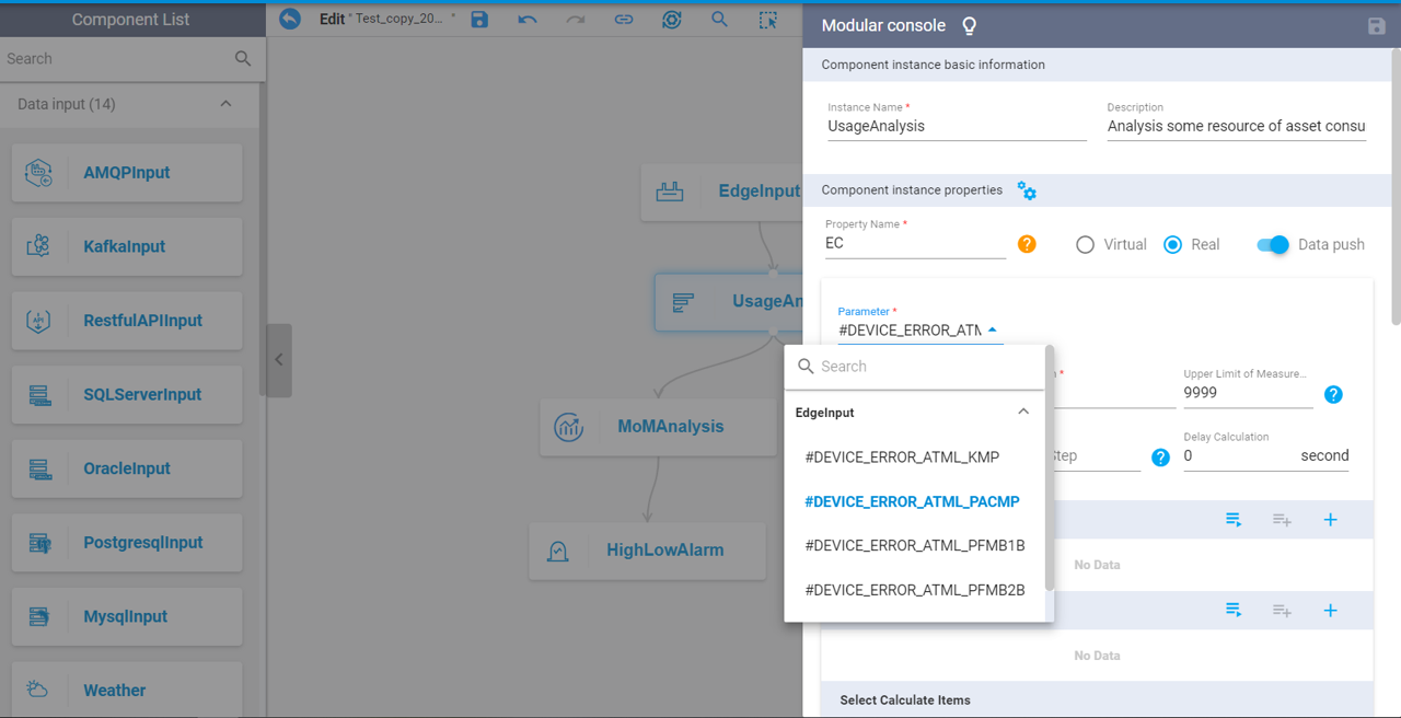 Low-code asset module creation and data source binding